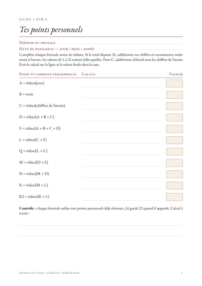 Aperçu de la première fiche de travail à imprimer